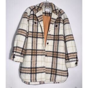 Old Navy Wool Shacket Utility Jacket Pockets Sz Small Oversized Outdoor